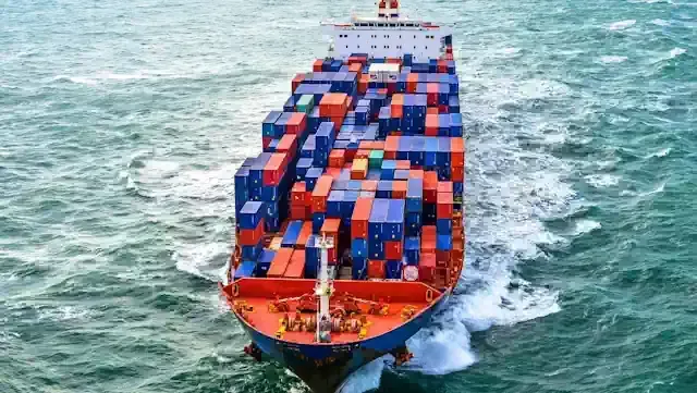 Photo of a commercial vessel at sea