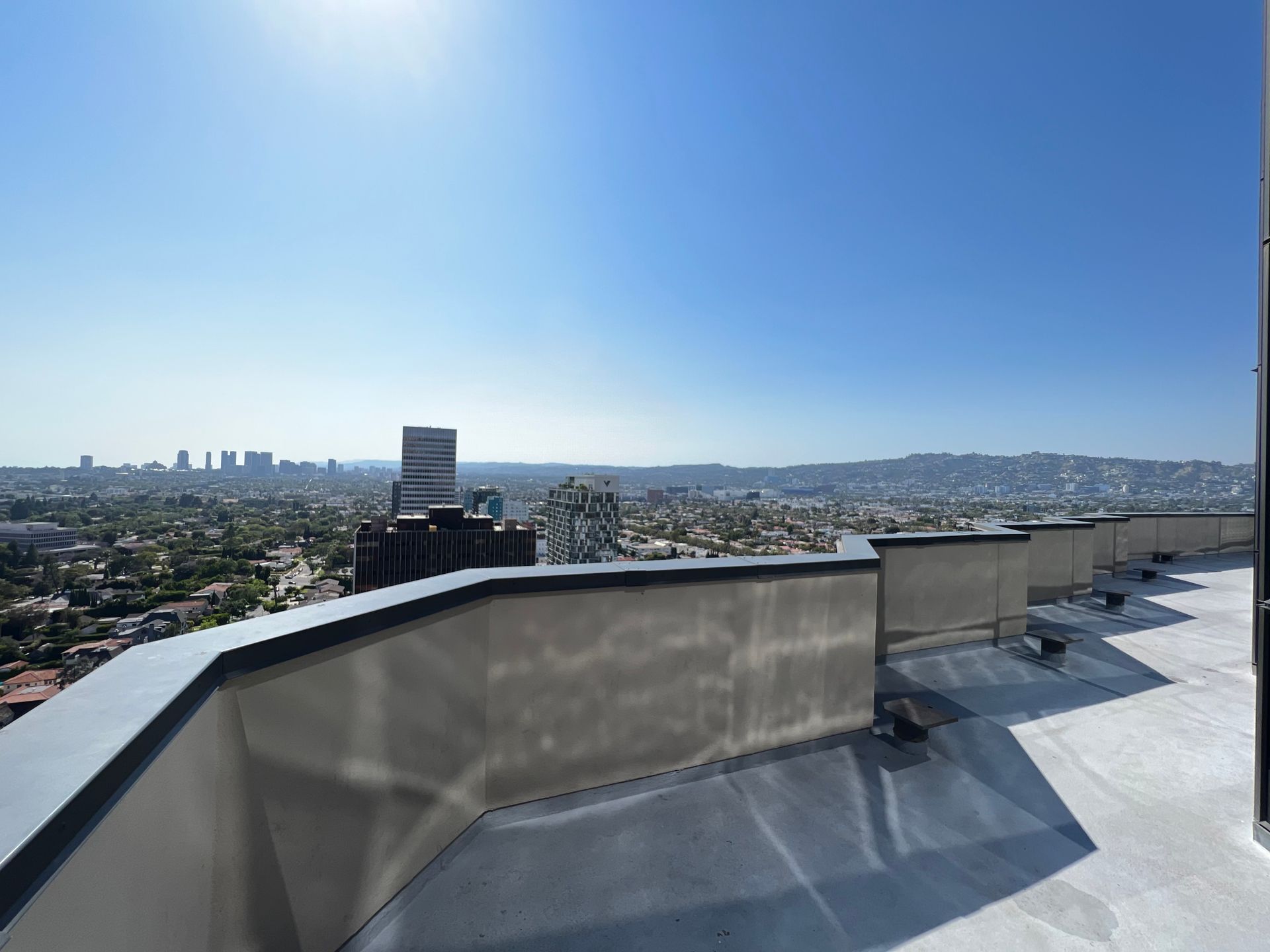 A view of a city from the roof of a building