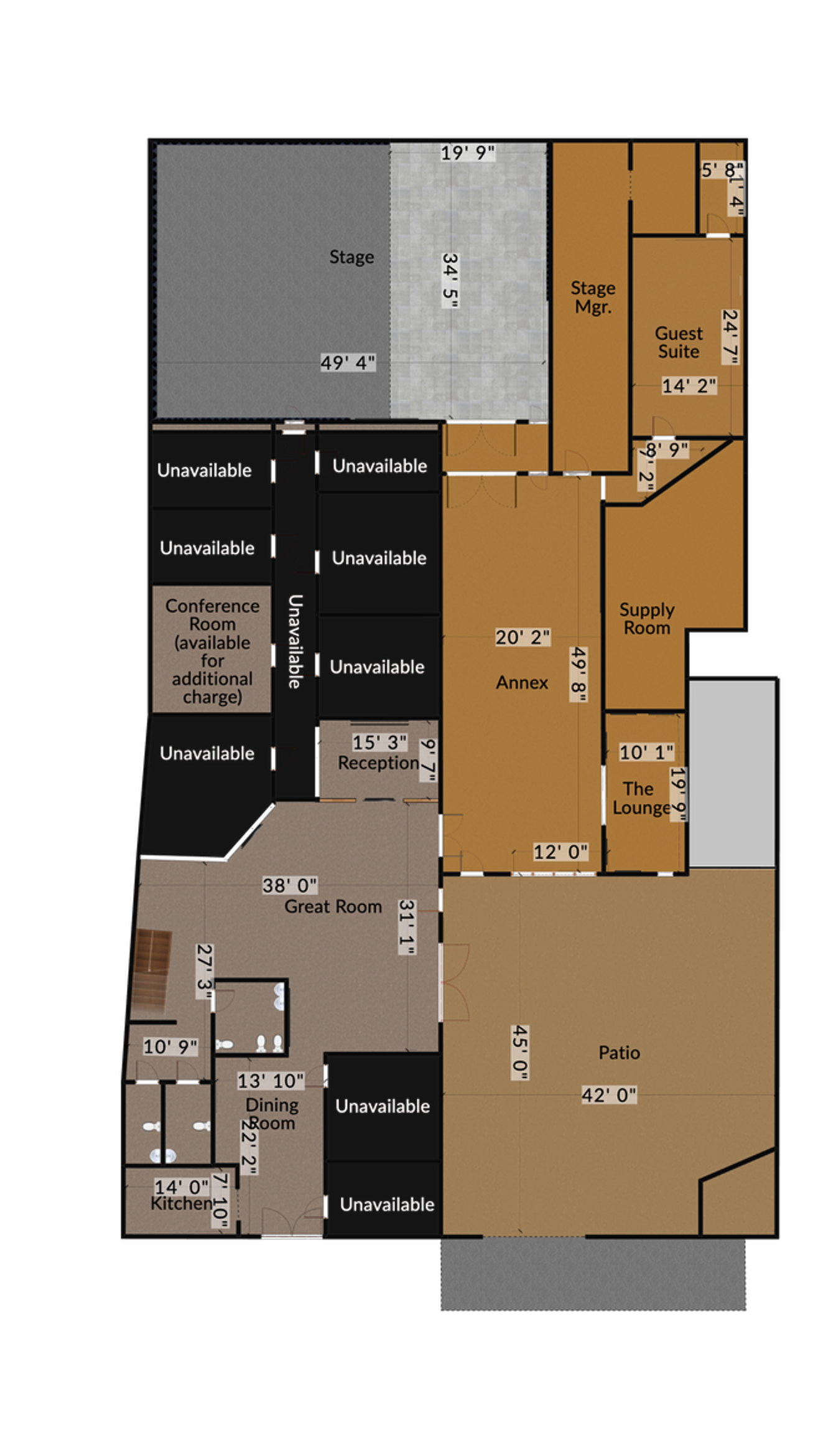 A floor plan of a house with a lot of rooms