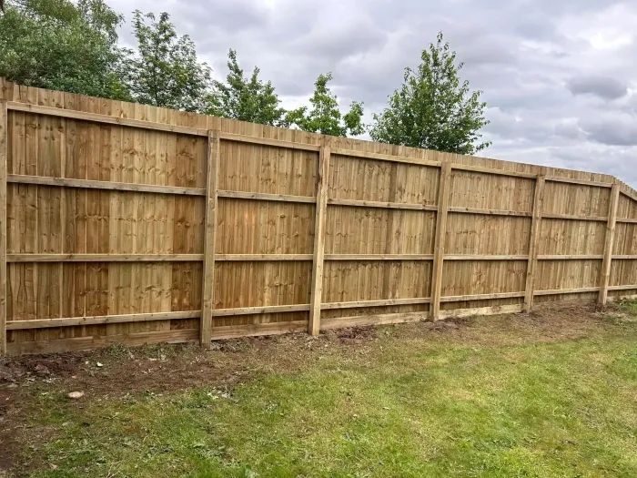 Wooden fence replacement with timber posts in Hull