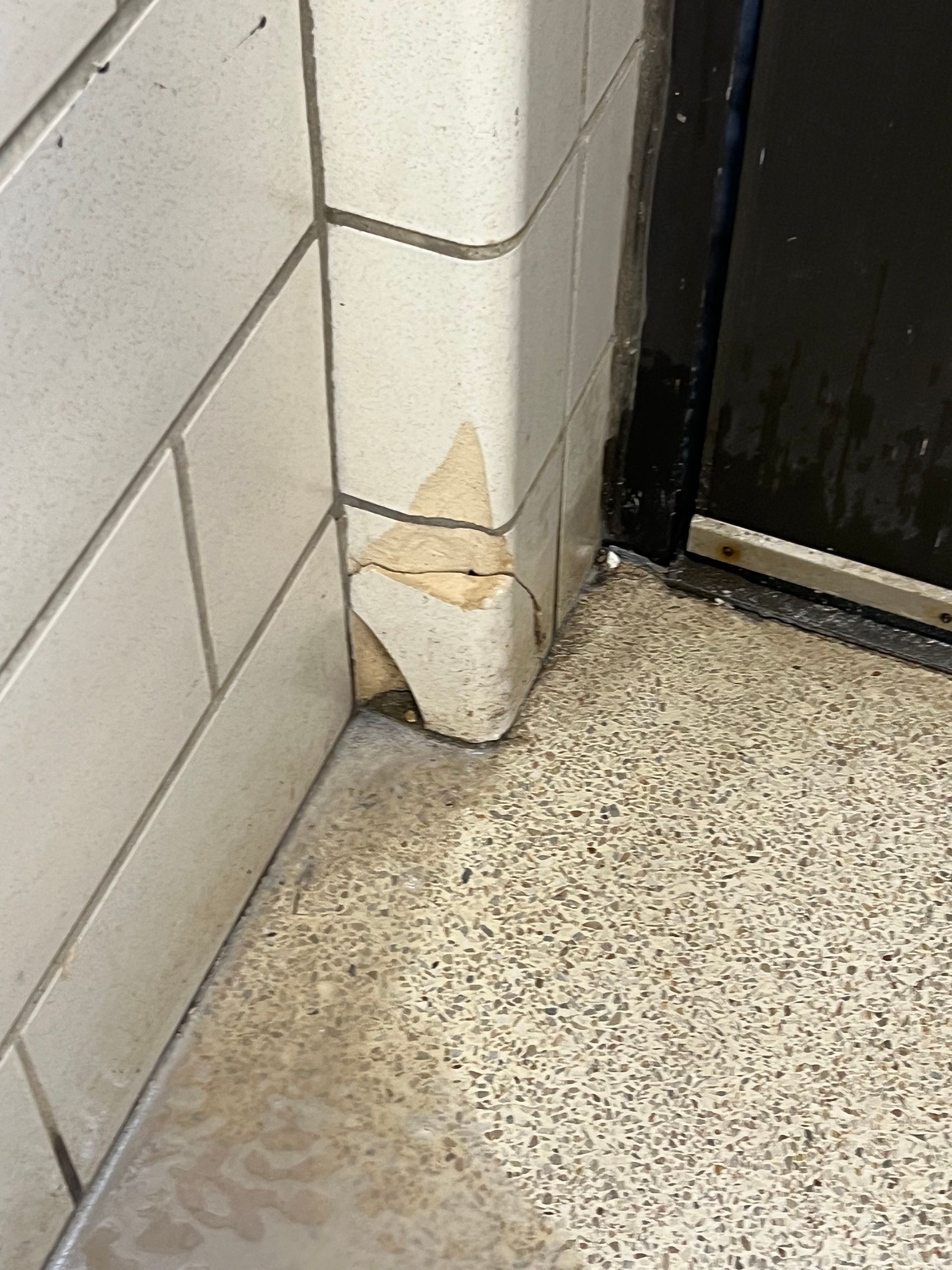dirty corner in a commercial space