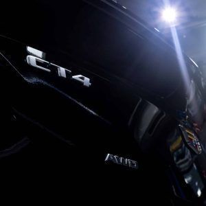 A black car with the word eta on the side