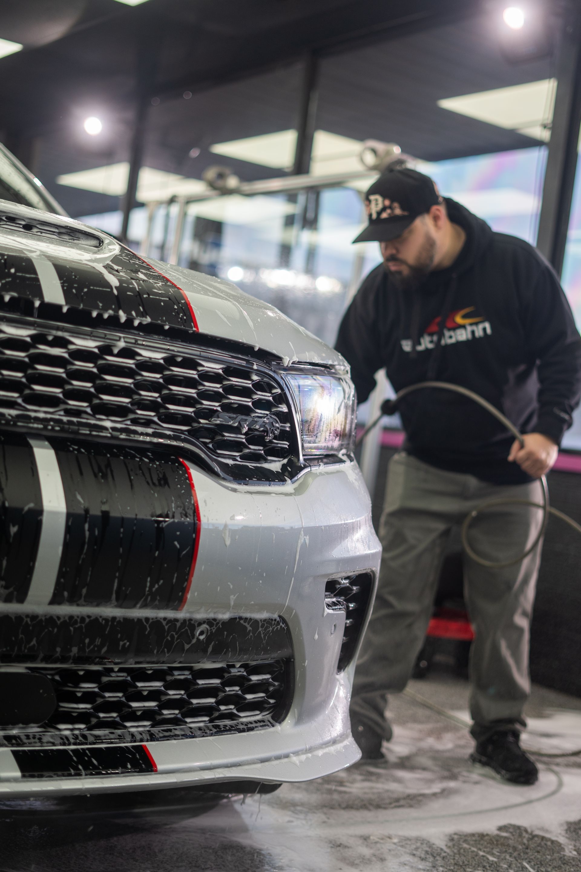 protecting a 2024 Dodge Durango Hellcat in Silver with Full-Body PPF, Ceramic Coating, and Window Tint