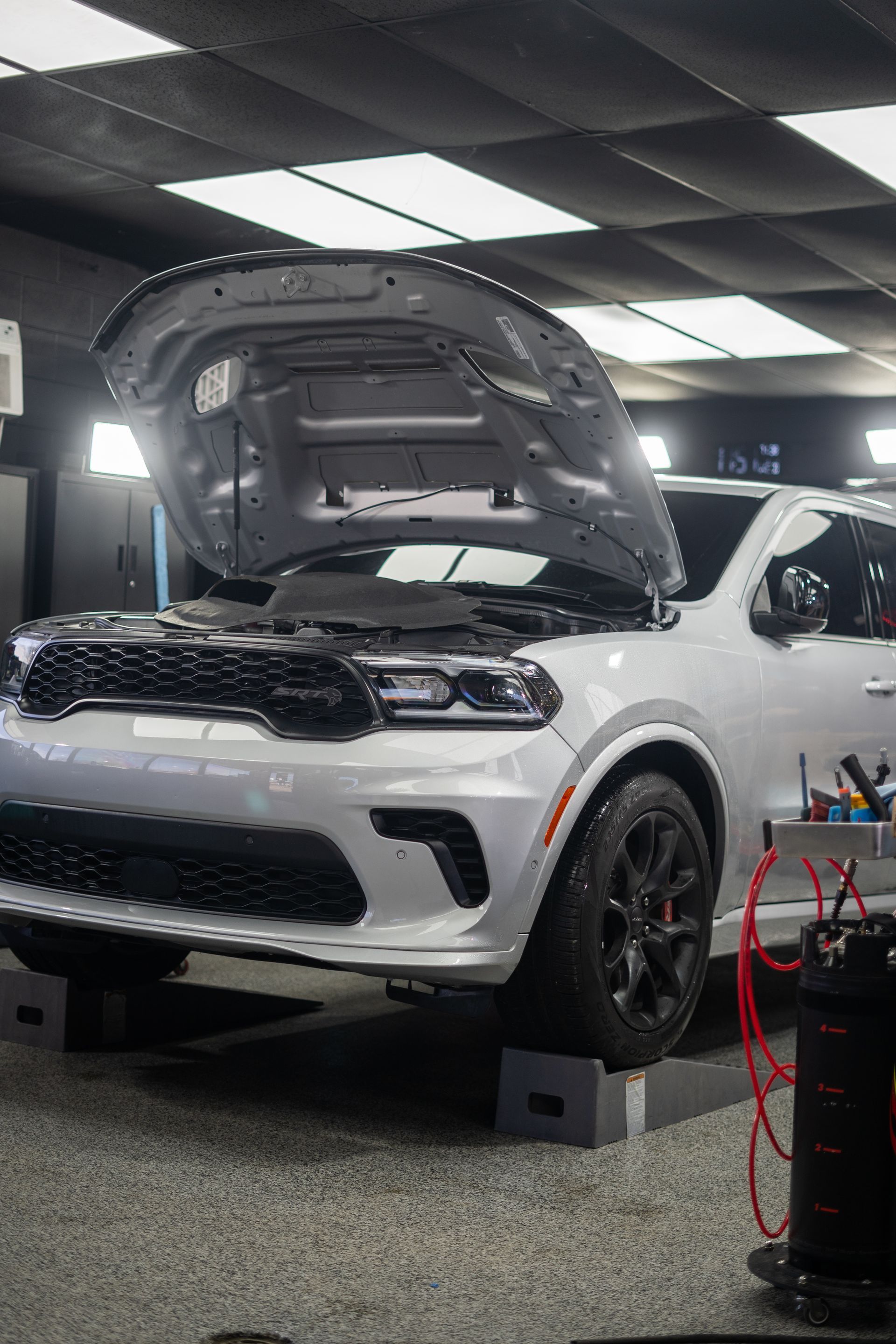protecting a 2024 Dodge Durango Hellcat in Silver with Full-Body PPF, Ceramic Coating, and Window Tint