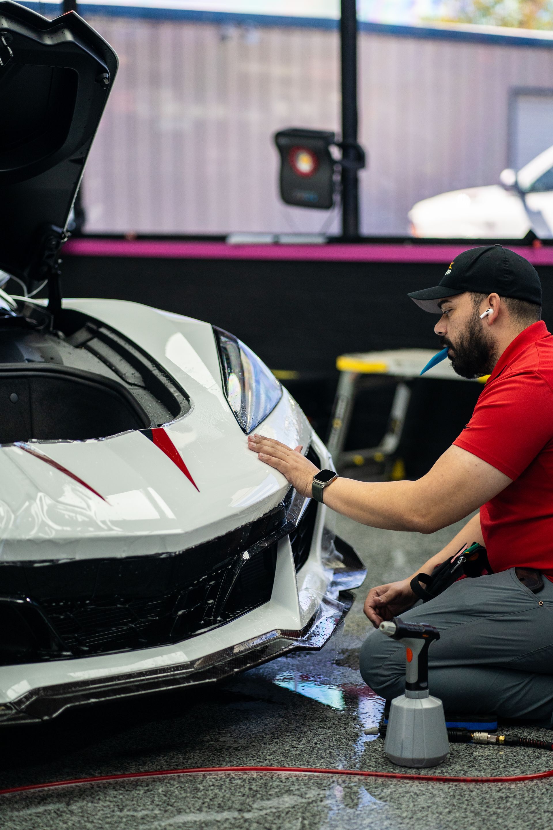 2024 C8 Corvette Z06 in Arctic White gets Paint Protection Film in the Killeen TX area