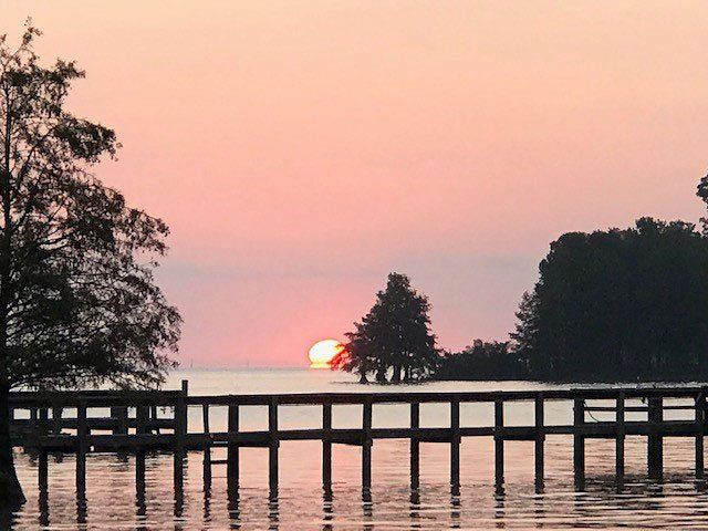 lake at sunset