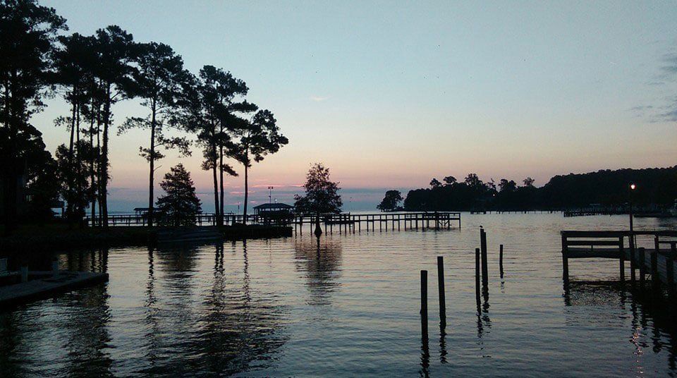 marina at sunset