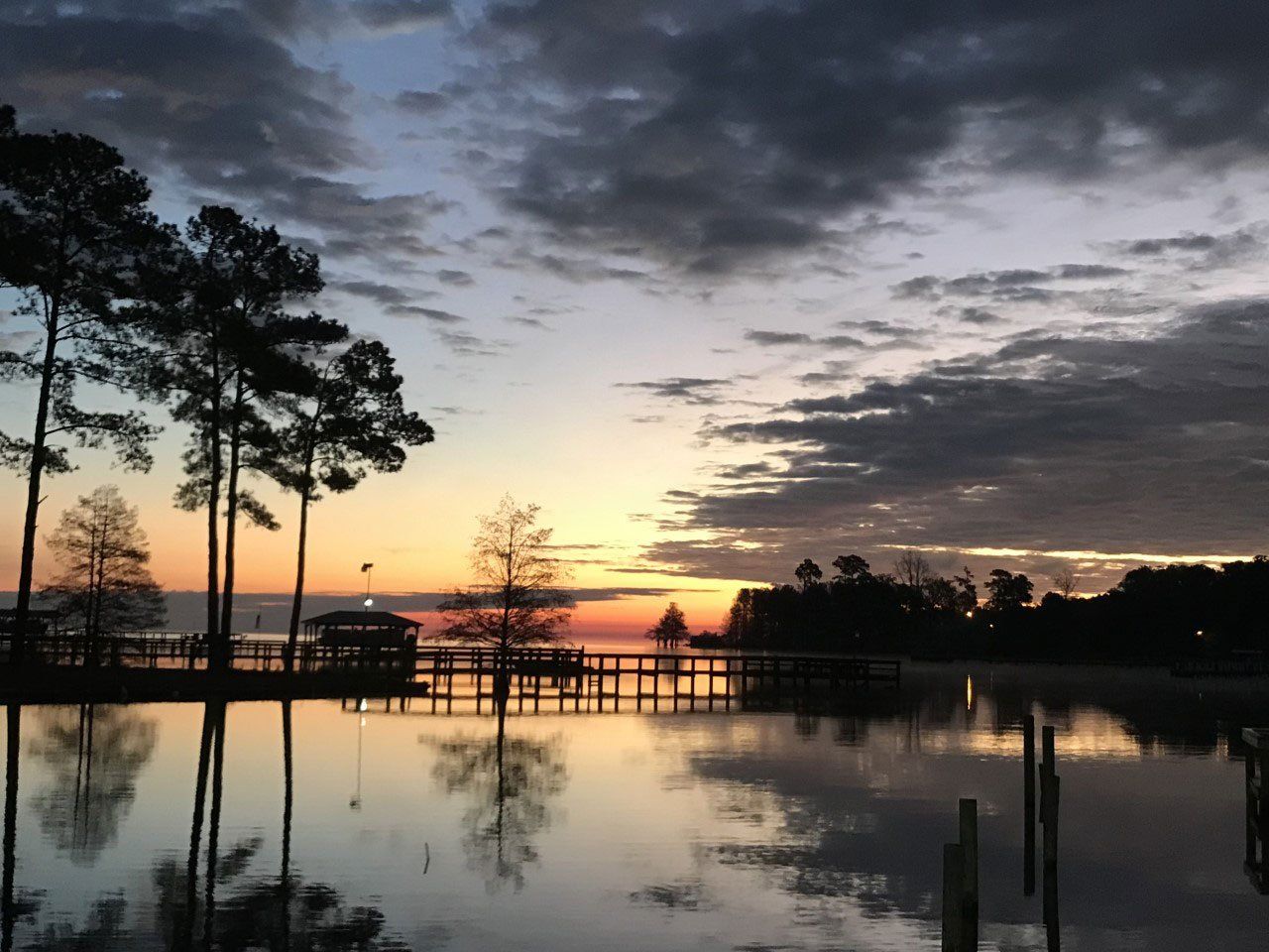 Mill Creek Marina at sunset
