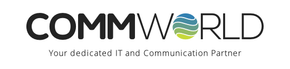 "COMMWORLD" logo, text with a globe icon. Below, it says "Your dedicated IT and Communication Partner".