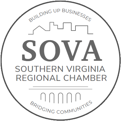 The logo for the southern virginia regional chamber is black and white.