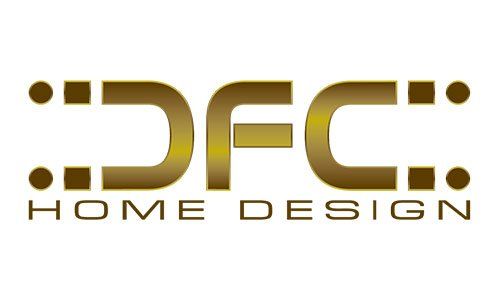 Logo dorato "DFC" con la scritta "HOME DESIGN" in basso.