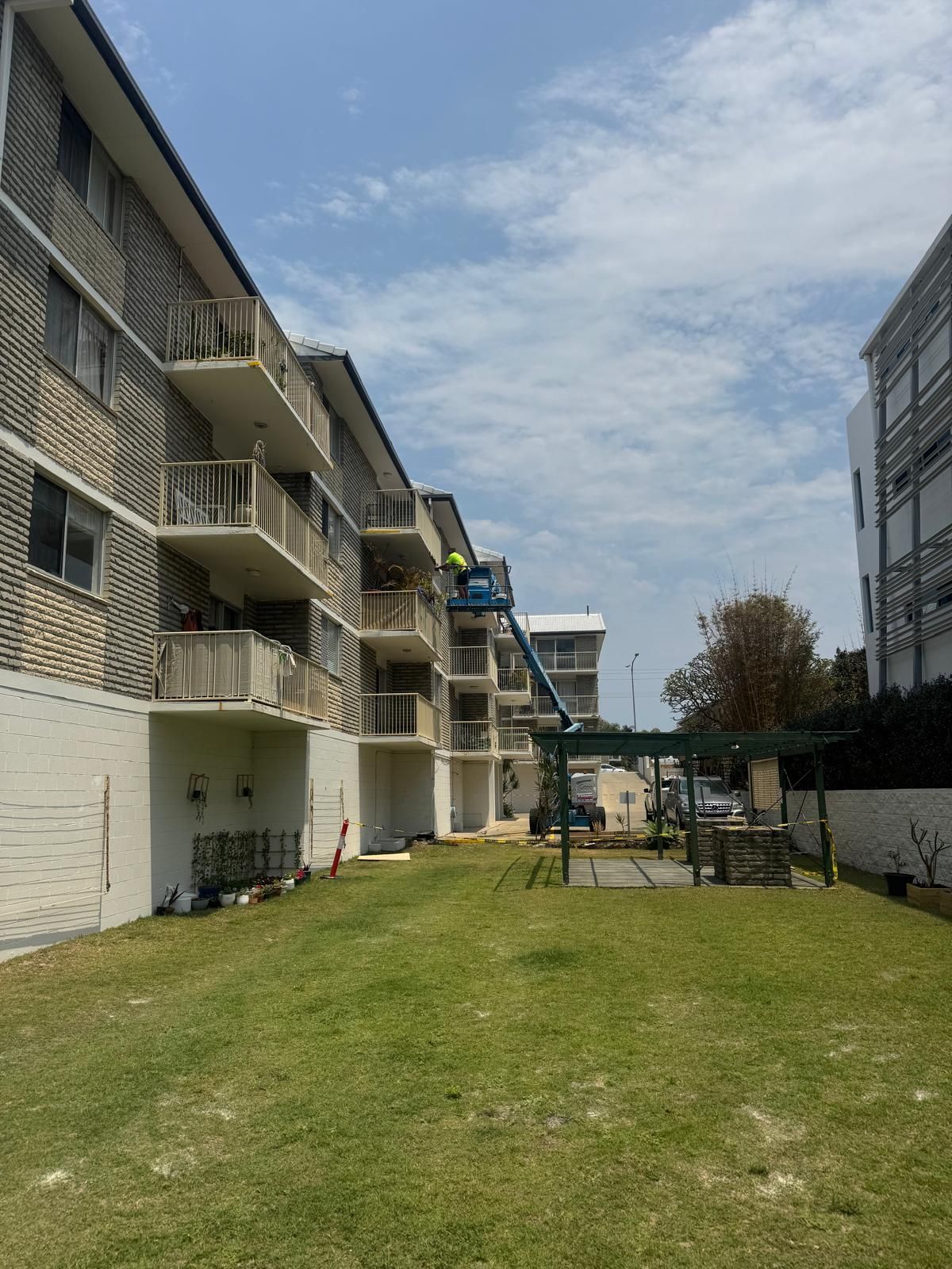 Concrete spalling repairs to slab edges at Malian Pacific Palm Beach