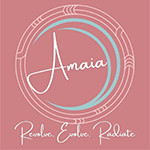 A logo for a company called maia revolve evolve radiate.