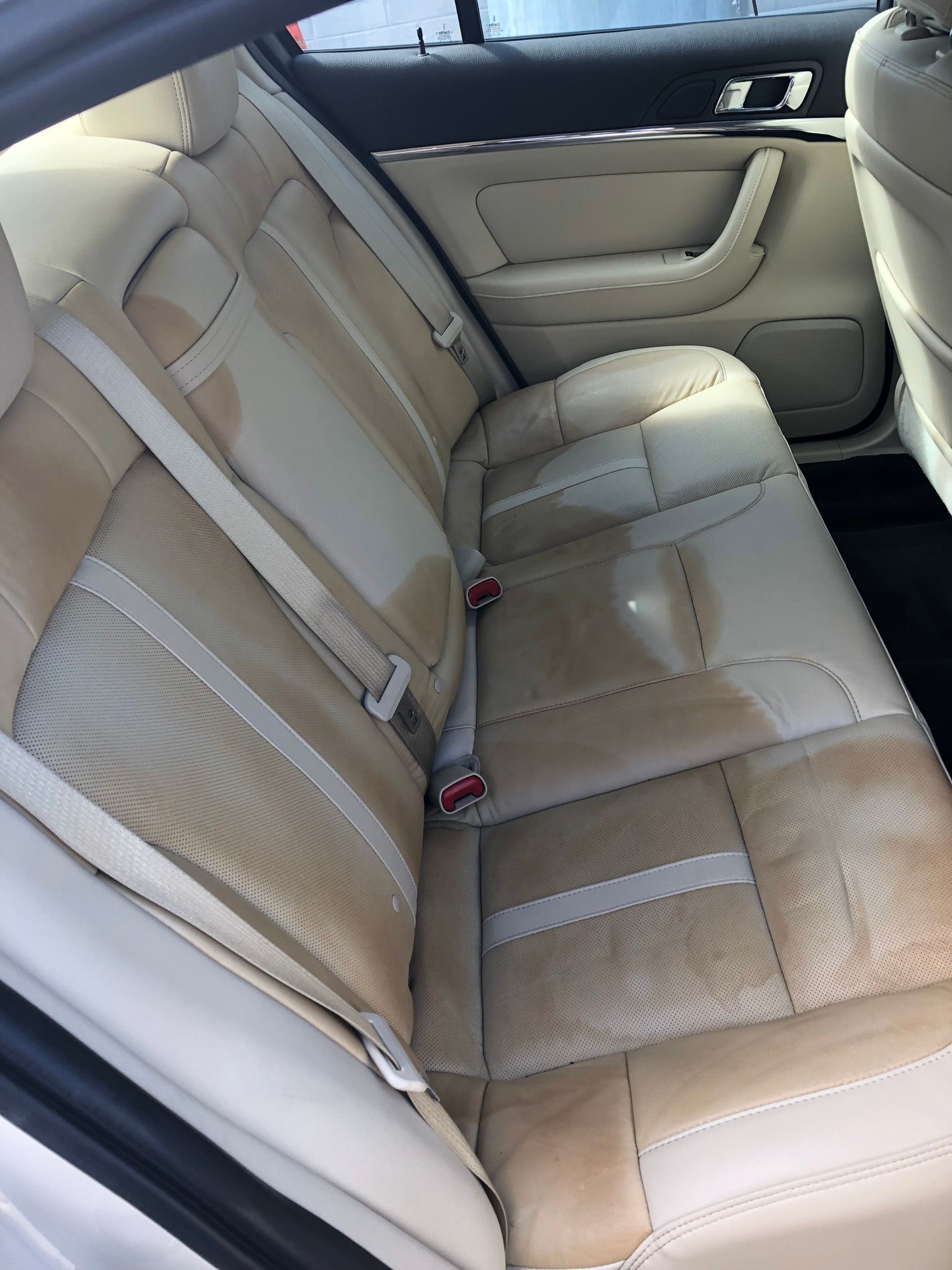 Leather seat stains
