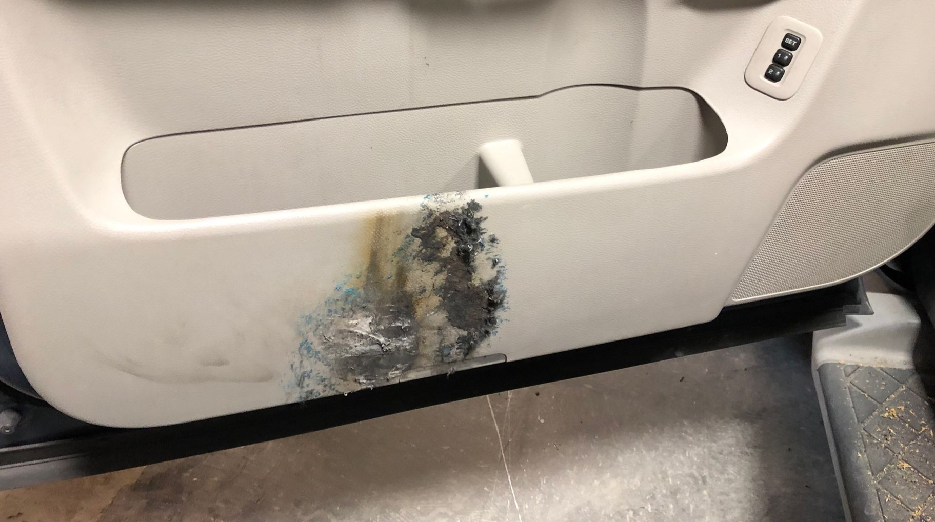 Door Trim Panel Damage - Melted