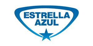 Logotipo azul con el texto 