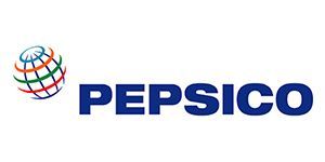 Logotipo de PepsiCo: una palabra "PepsiCo" de color azul junto a un globo terráqueo compuesto por líneas curvas de colores.