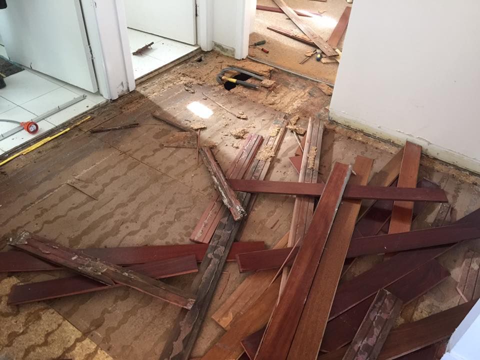 Interior Room With Hardwood Flooring Being Removed — Byron Floor Sanding In Mullumbimby, NSW