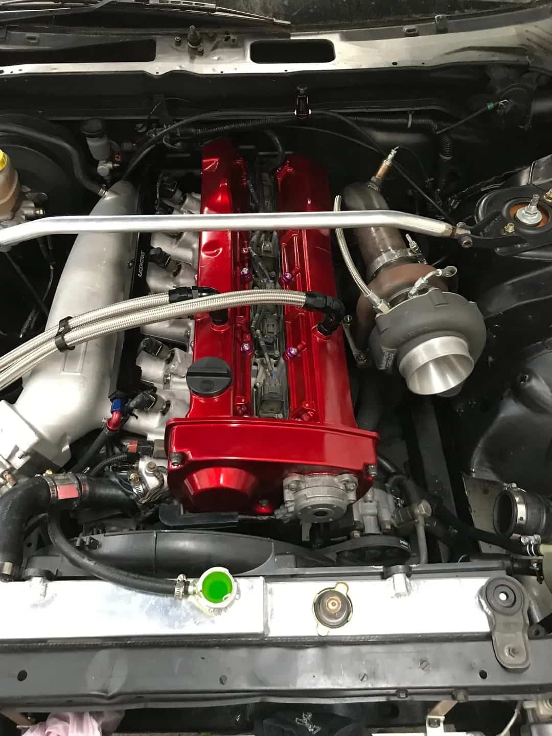 A Close Up of the Engine of a Car With the Hood Open — Steve's Service Centre in Albury, NSW