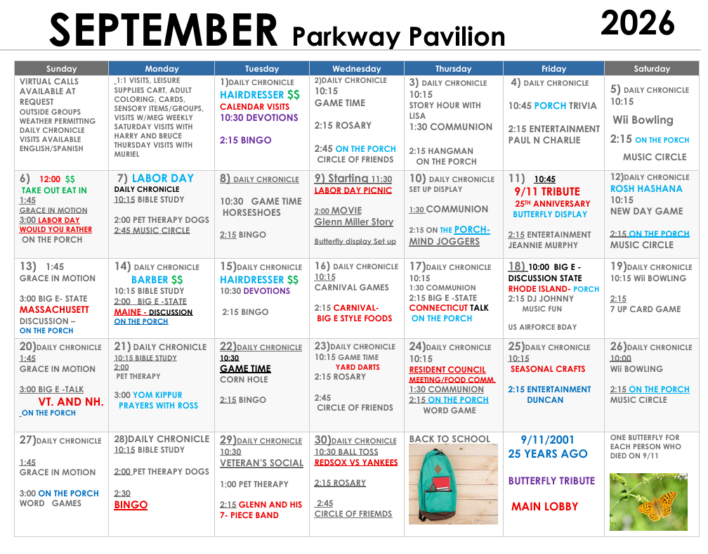 Calendar | Parkway Calendar | Parkway