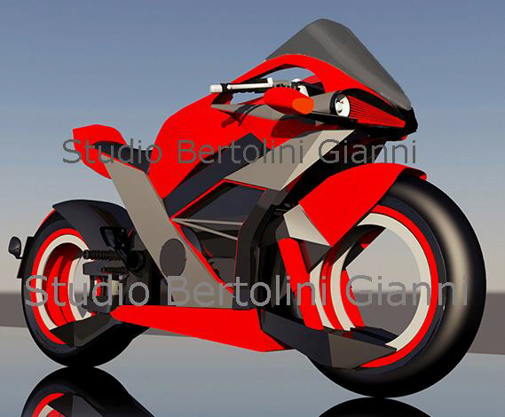 disegno 3D moto