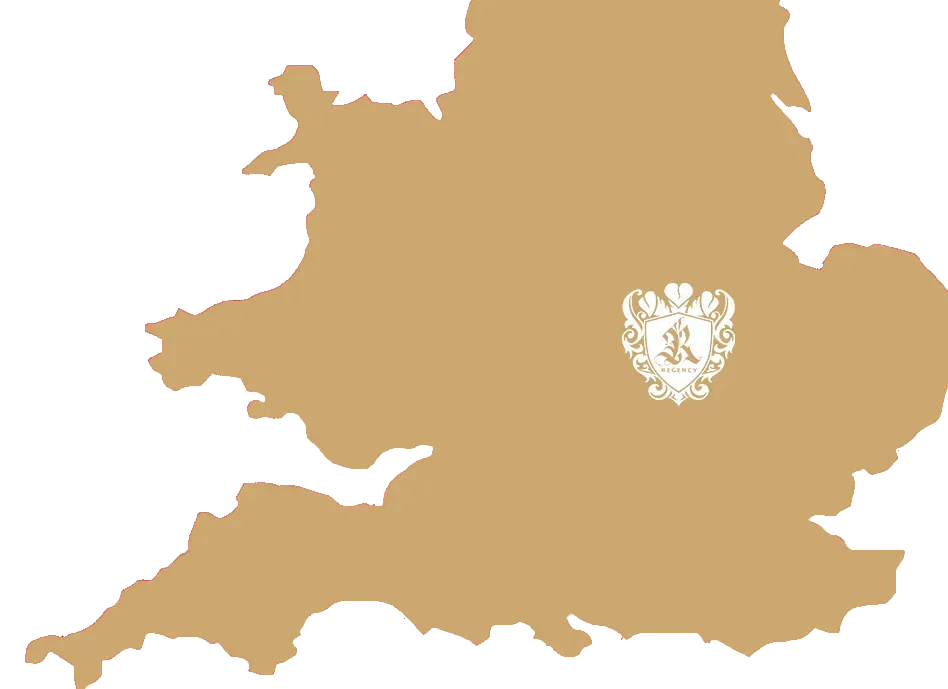 A map of england with a coat of arms on it