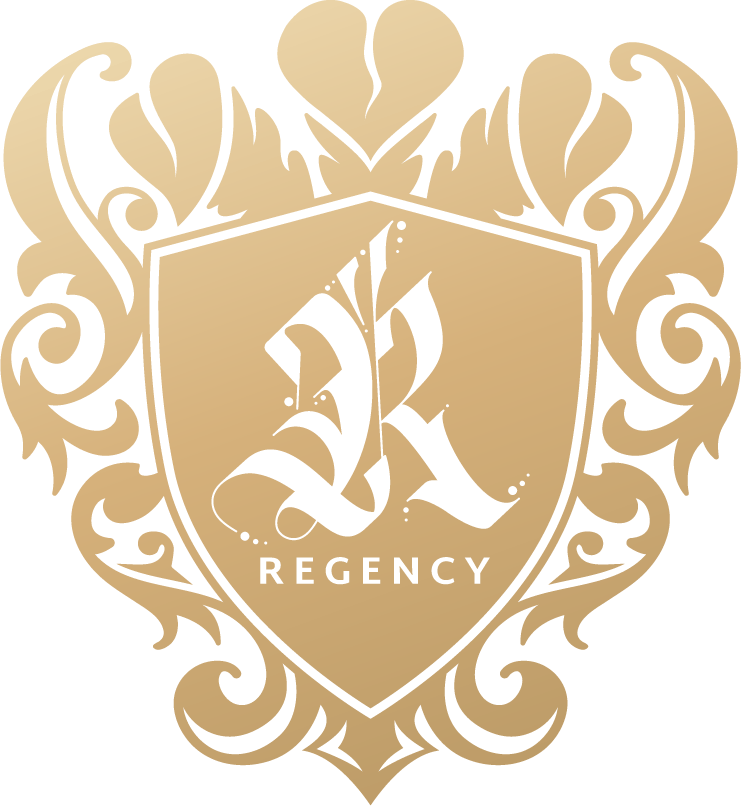 A shield with the word regency on it