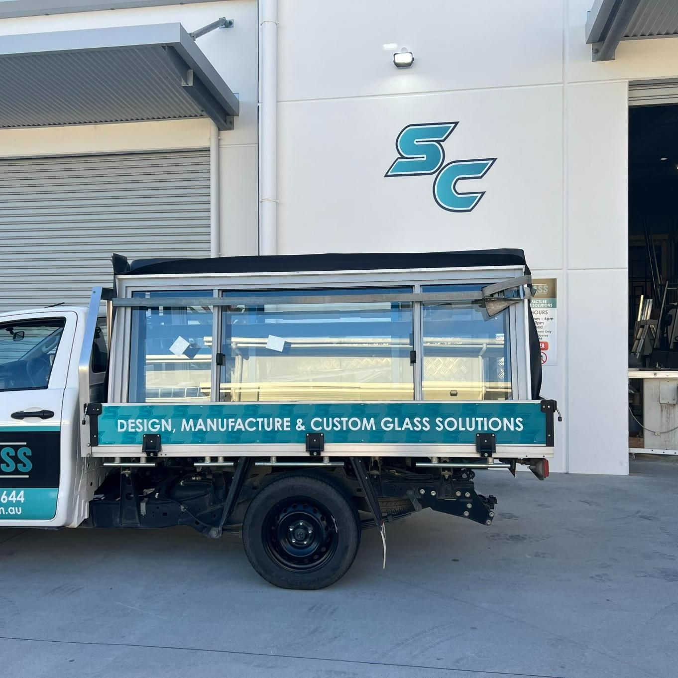 SC Glass Service Vehicle Loaded With Glaziers — SC Glass & Aluminium in Yandina, QLD