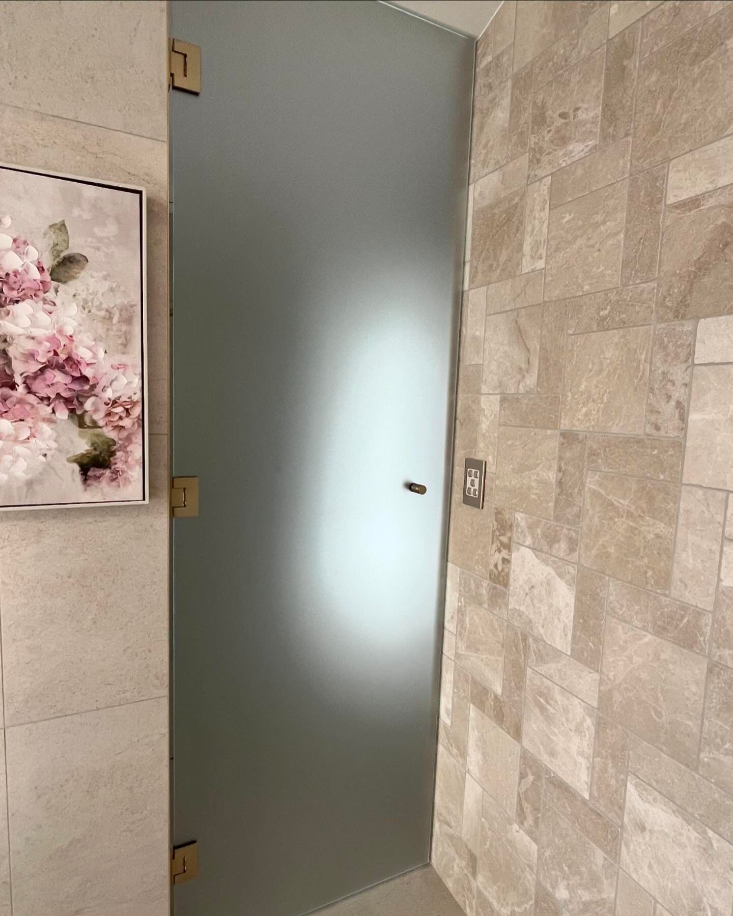 Frameless Frosted Door Installed In The Bathroom — SC Glass & Aluminium in Yandina, QLD