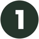 A black circle with a white number 1 inside of it.