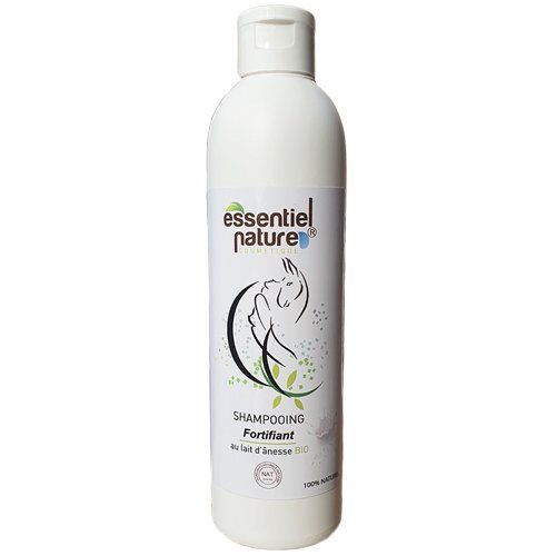 Ce shampooing associe les propriétés exceptionnelles du lait d'ânesse bio et celles de la Provitamine B5 aux propriétés fortifiante, embellissant et apaisante. Formulé avec des tensio-actifs -agents moussant sélectionnés pour leur grande douceur, il respecte l'équilibre du cuir chevelu et convient parfaitement à une utilisation quotidienne. Parfumé aux huiles essentielles, il laisse les cheveux délicatement parfumés.