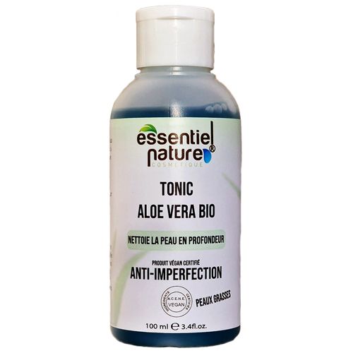 Spécialement indiqué pour les peaux grasses, très grasses avec des tendances à l'acné. Notre Tonic ALOE VERA spécial peaux acnéiques/grasses nettoie en profondeur la peau action anti-bactérienne action anti-fongique régule l'excès de sécrétion sébacée. ALOE VERA - HUILE DE THYM - CAMPHRE - MENTHOL