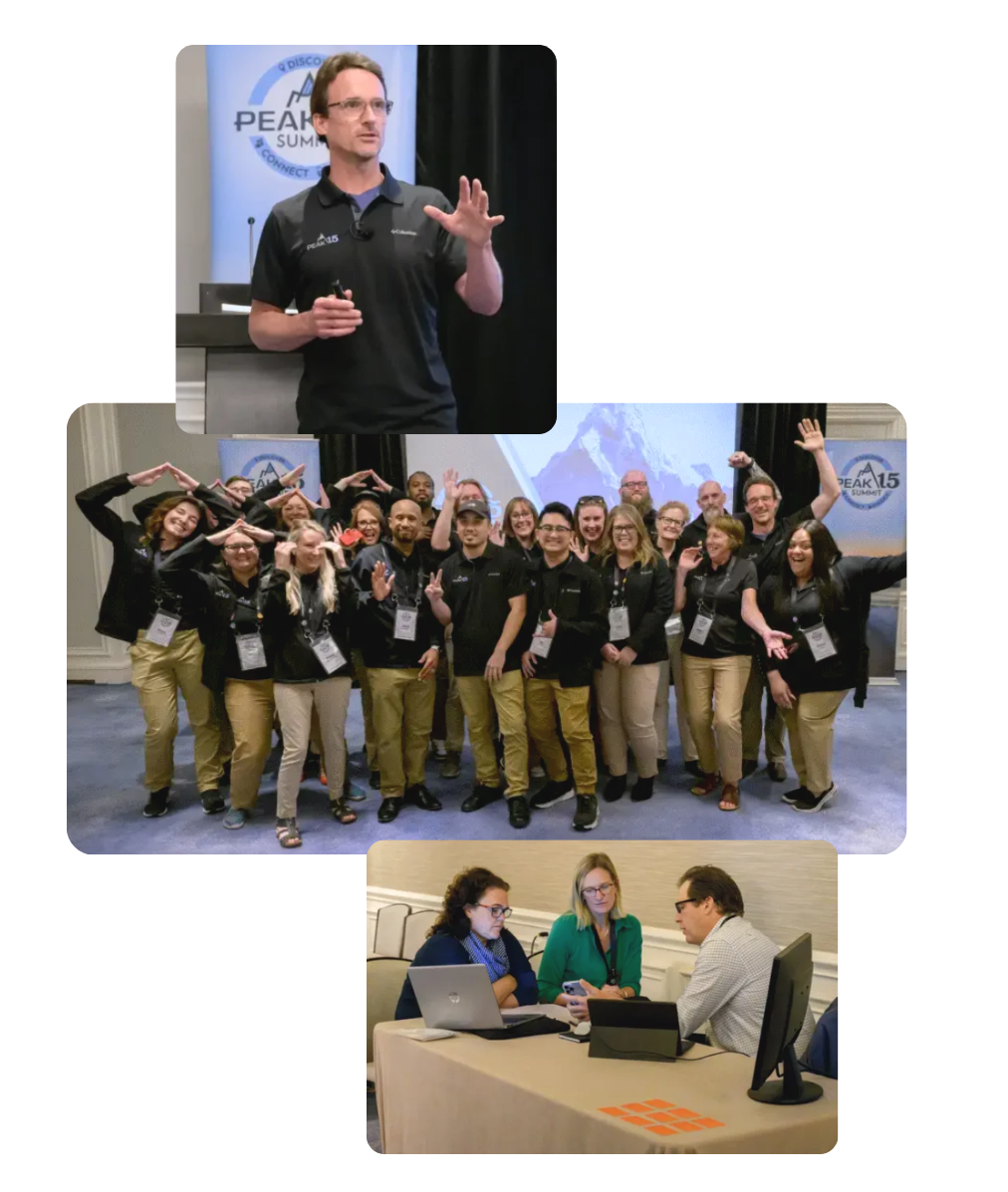 collage of Peak15 team images