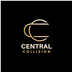 Central College logo in gold on a black background