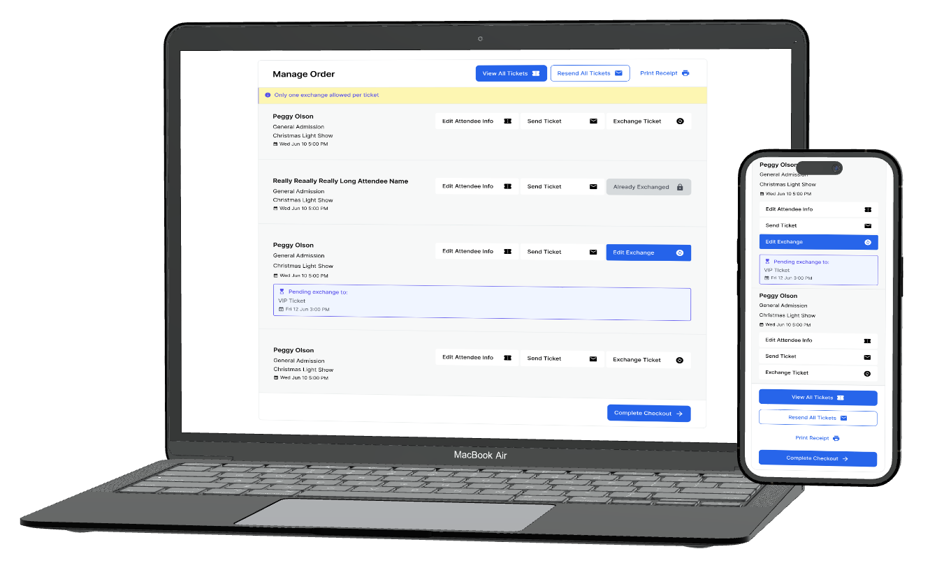 Exchange, swap and upgrade tickets in the Ticketsauce EasyExchange portal.