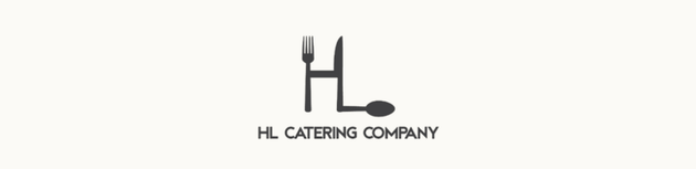 HL Caterers Company logo with stylized black H on a light background