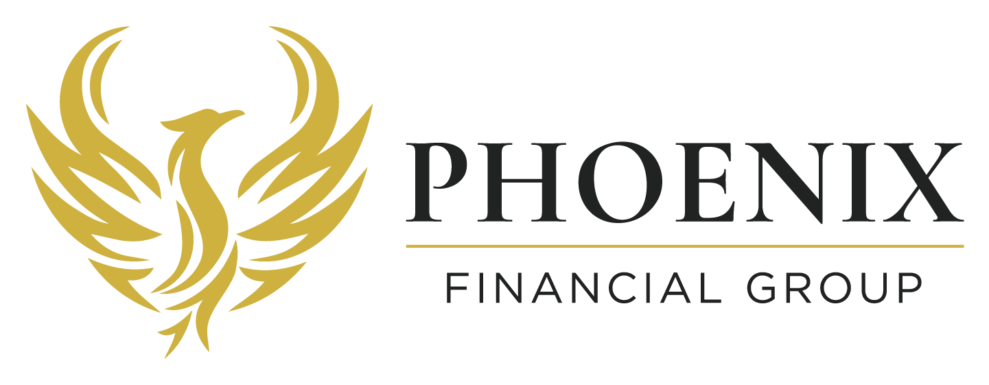 Phoenix Financial Group logo with gold phoenix icon and black text on a white background