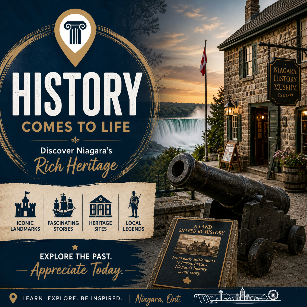 Historic sites and landmarks when in Niagara Falls Ontario Canada