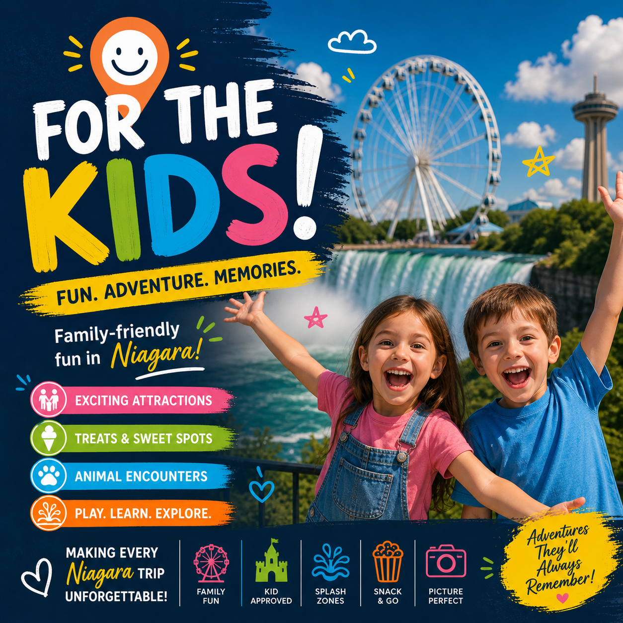 Family Friendly activities and kids attractions when in Niagara Falls Ontario