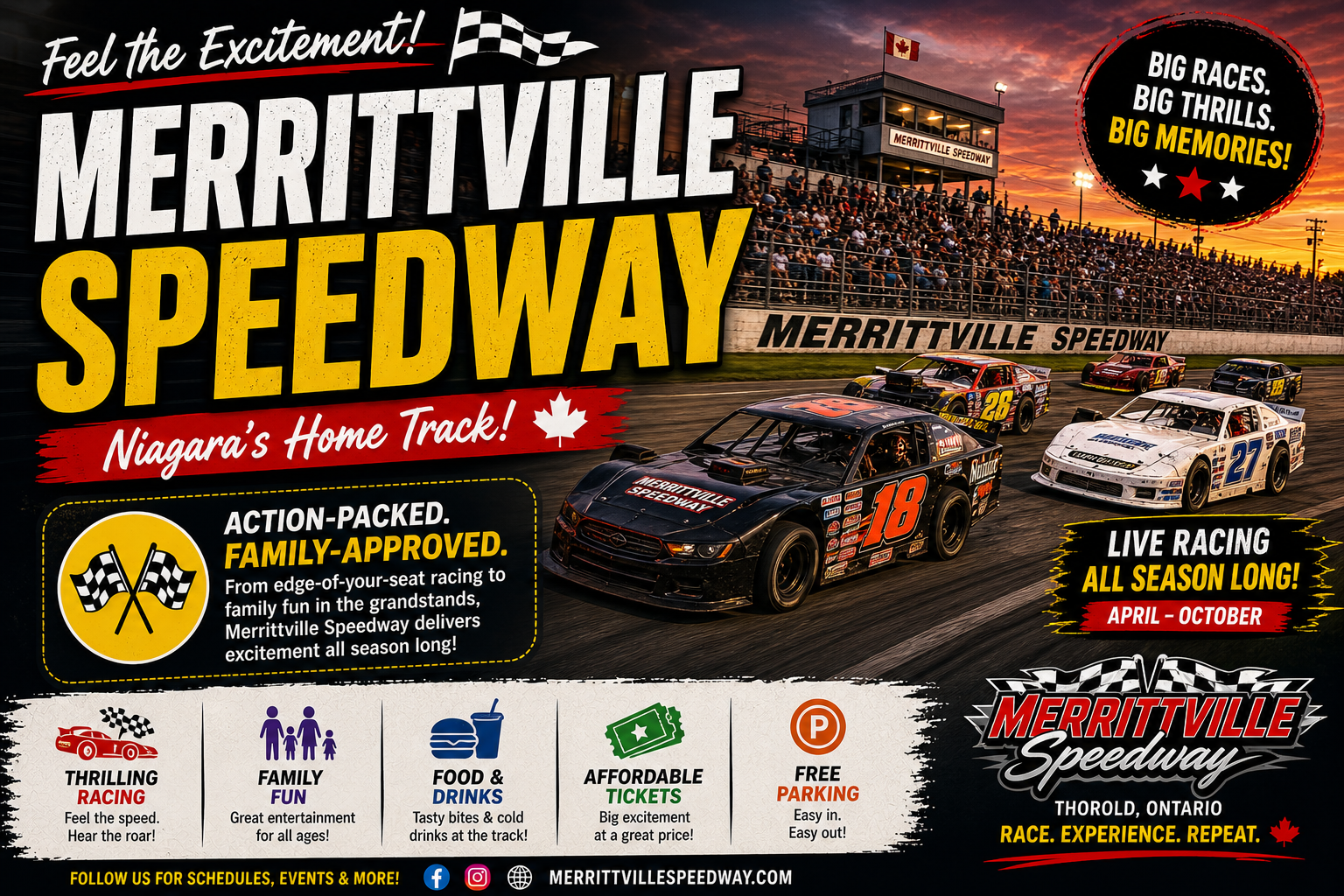 Merrittville Speedway live car racing track near Niagara Falls Ontario Canada