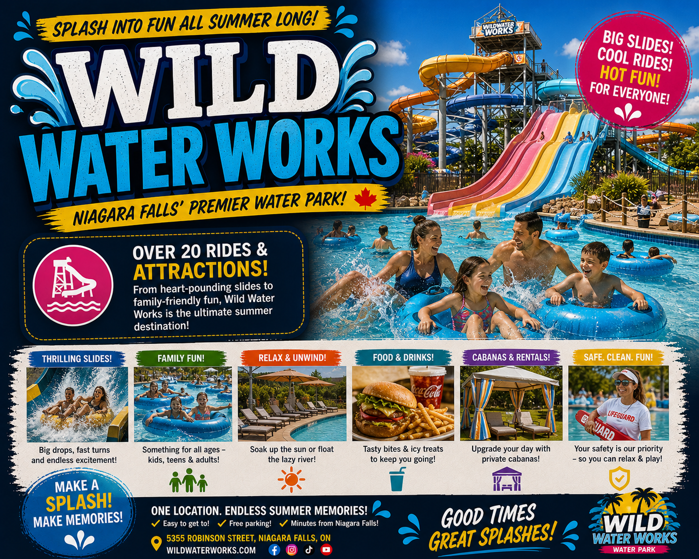 Wild Waterworks outdoor Waterpark near Niagara Falls Canada