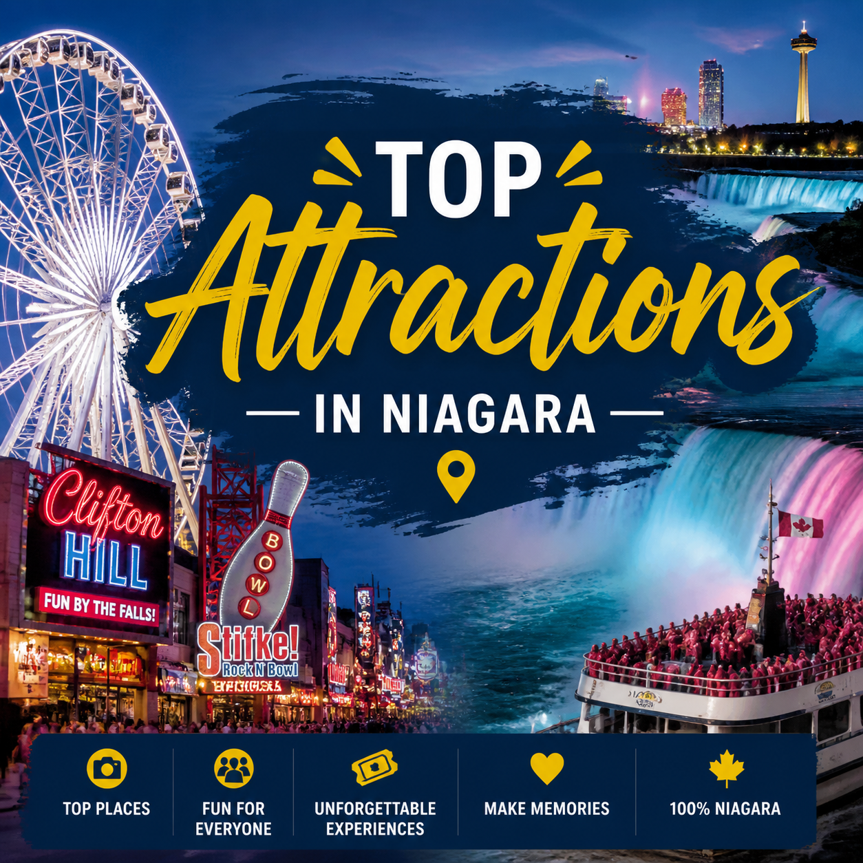 Top Attractions and things to do while in Niagara Region Ontario Canada