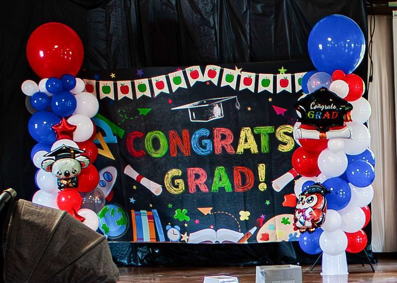 Graduation party backdrop with 