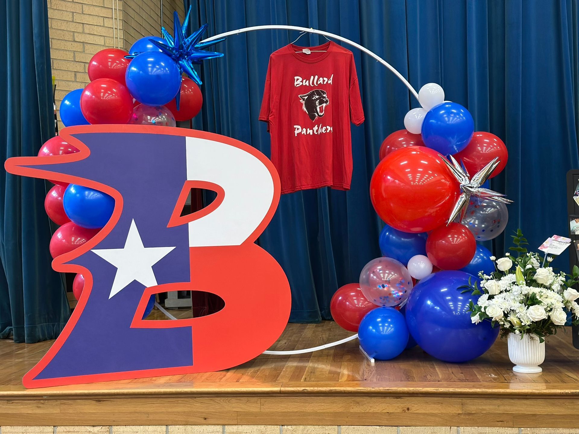 School stage decoration with 