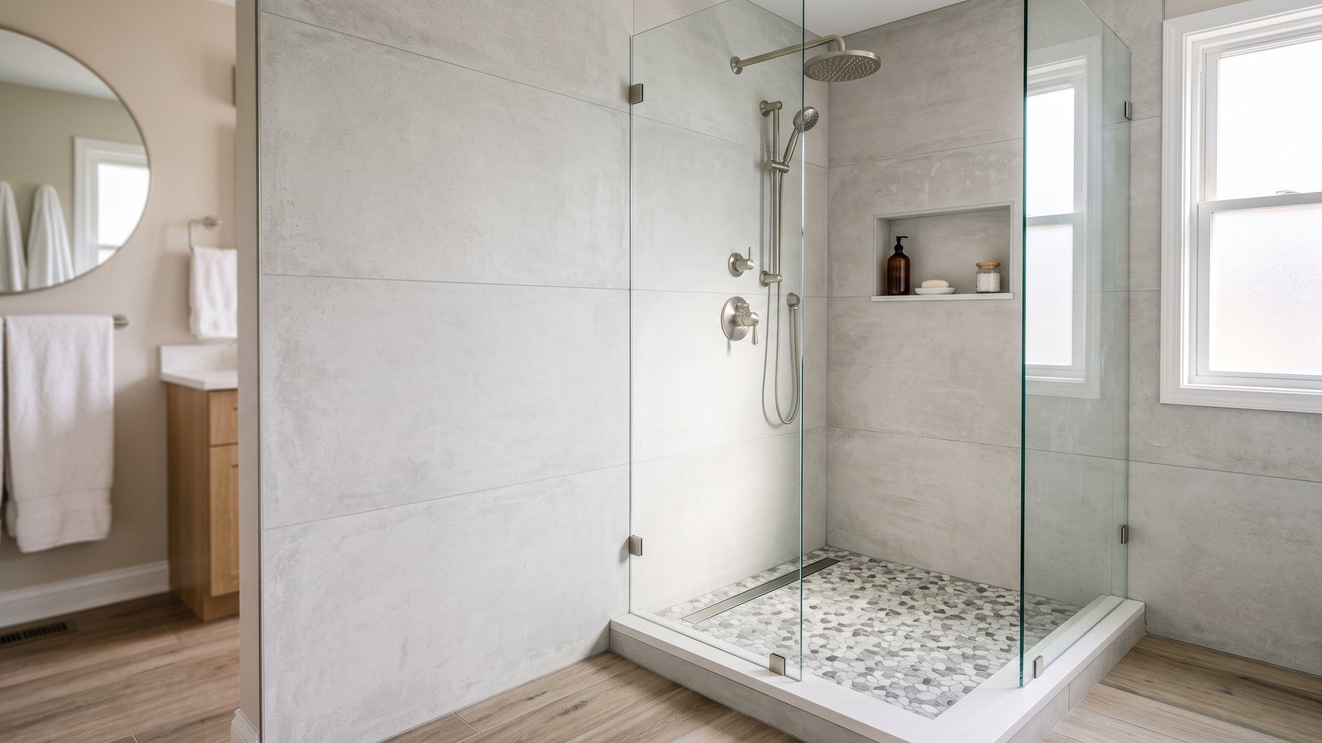 tub to shower conversion in a Somerset County NJ bathroom