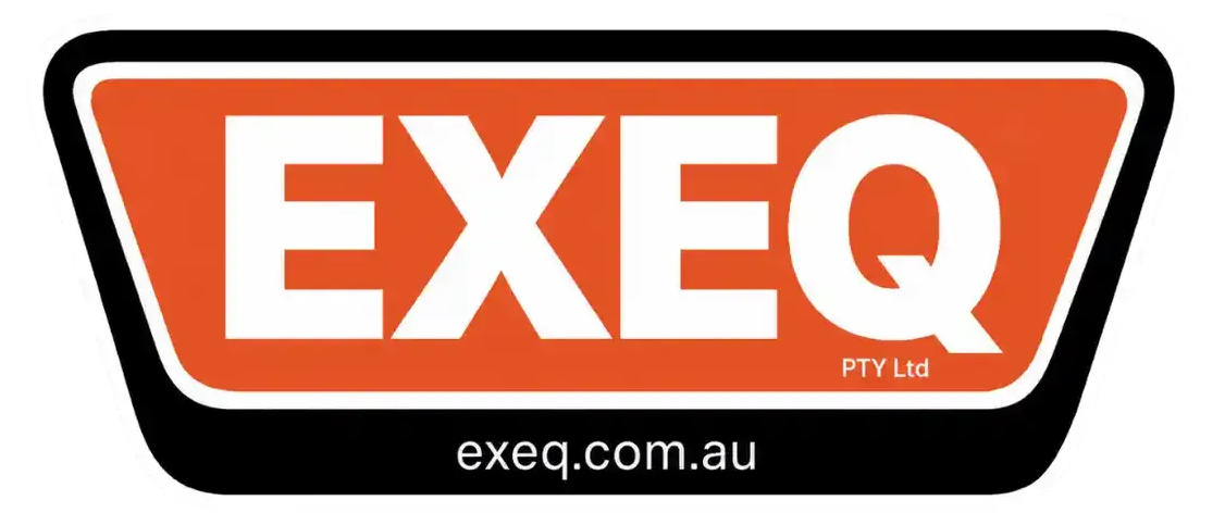 EXEQ logo in white on an orange-and-black sign, with exeq.com.au below