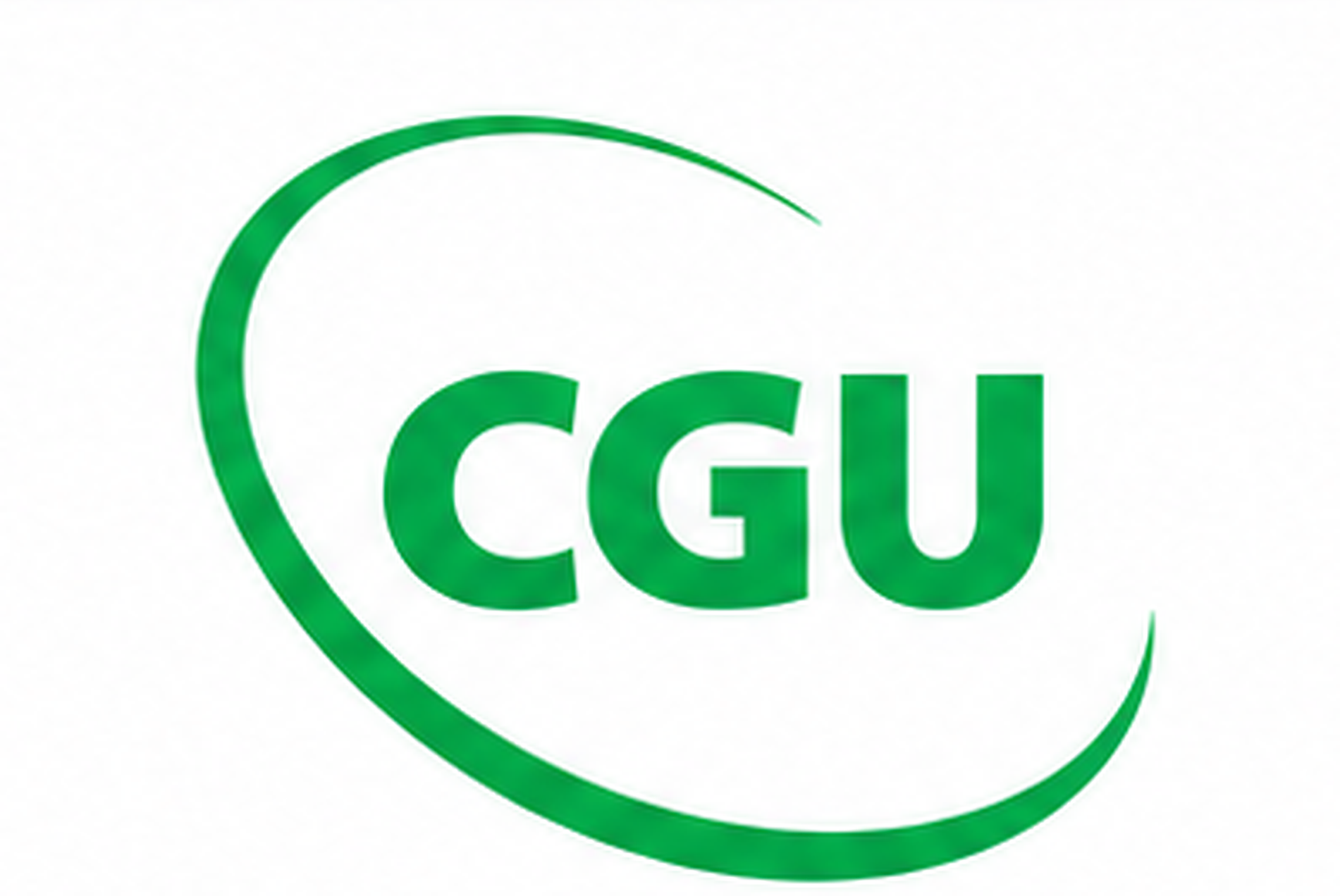 Green CGU logo with stylized curved swoosh on a white background