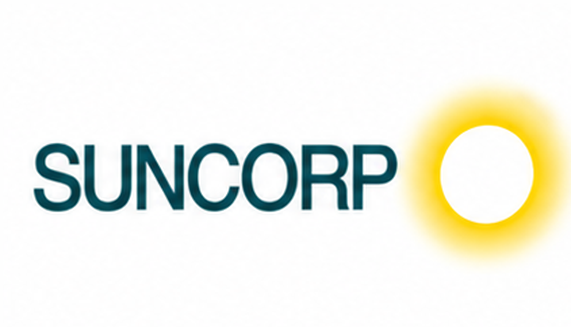 Suncorp logo in dark teal with a yellow sun icon on a white background