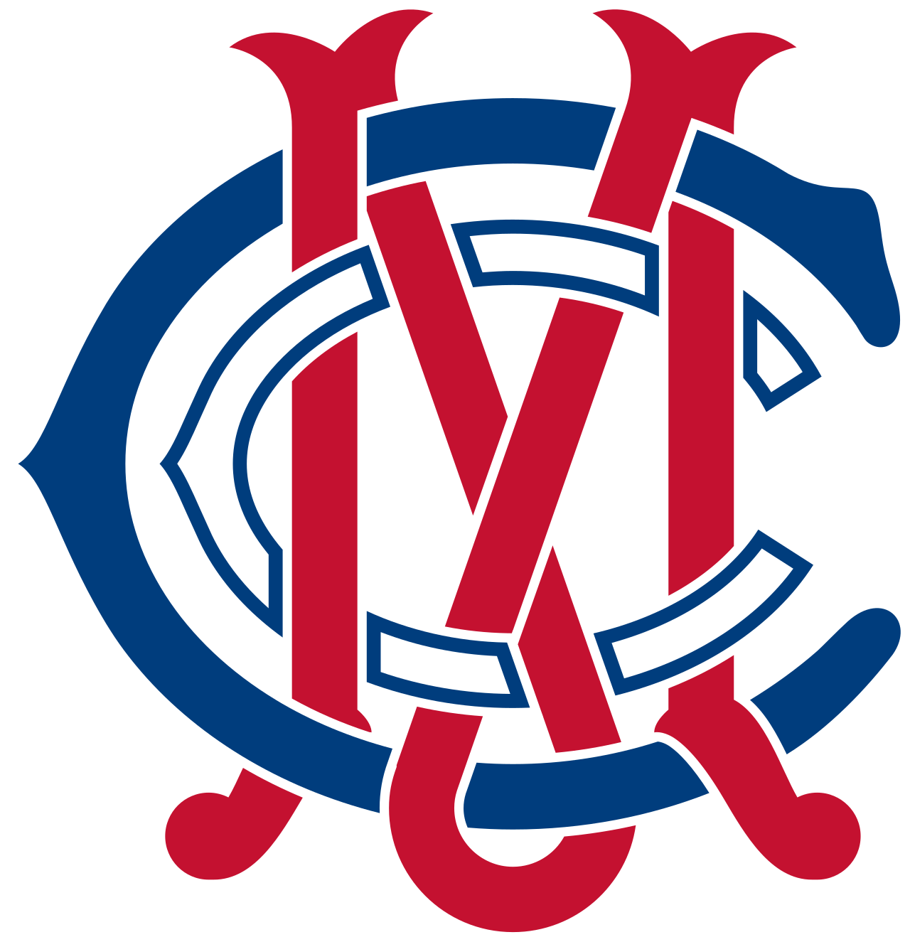 New York Yankees interlocking red and blue logo on a white background