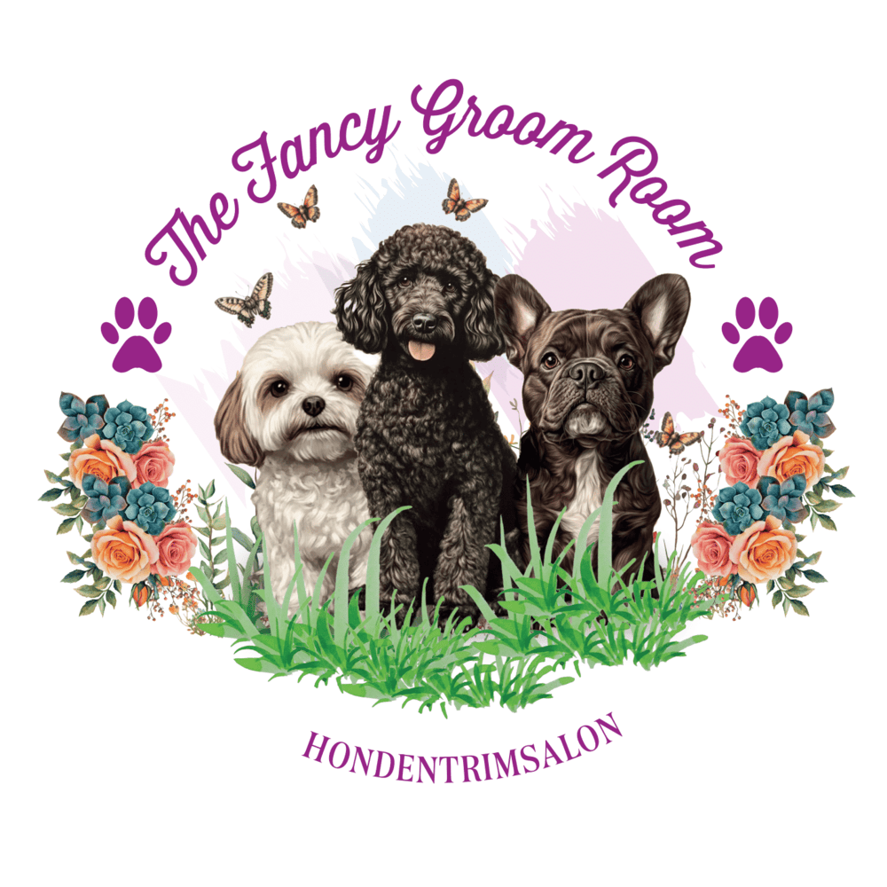 A logo for the fancy groom room hondentrimsalon